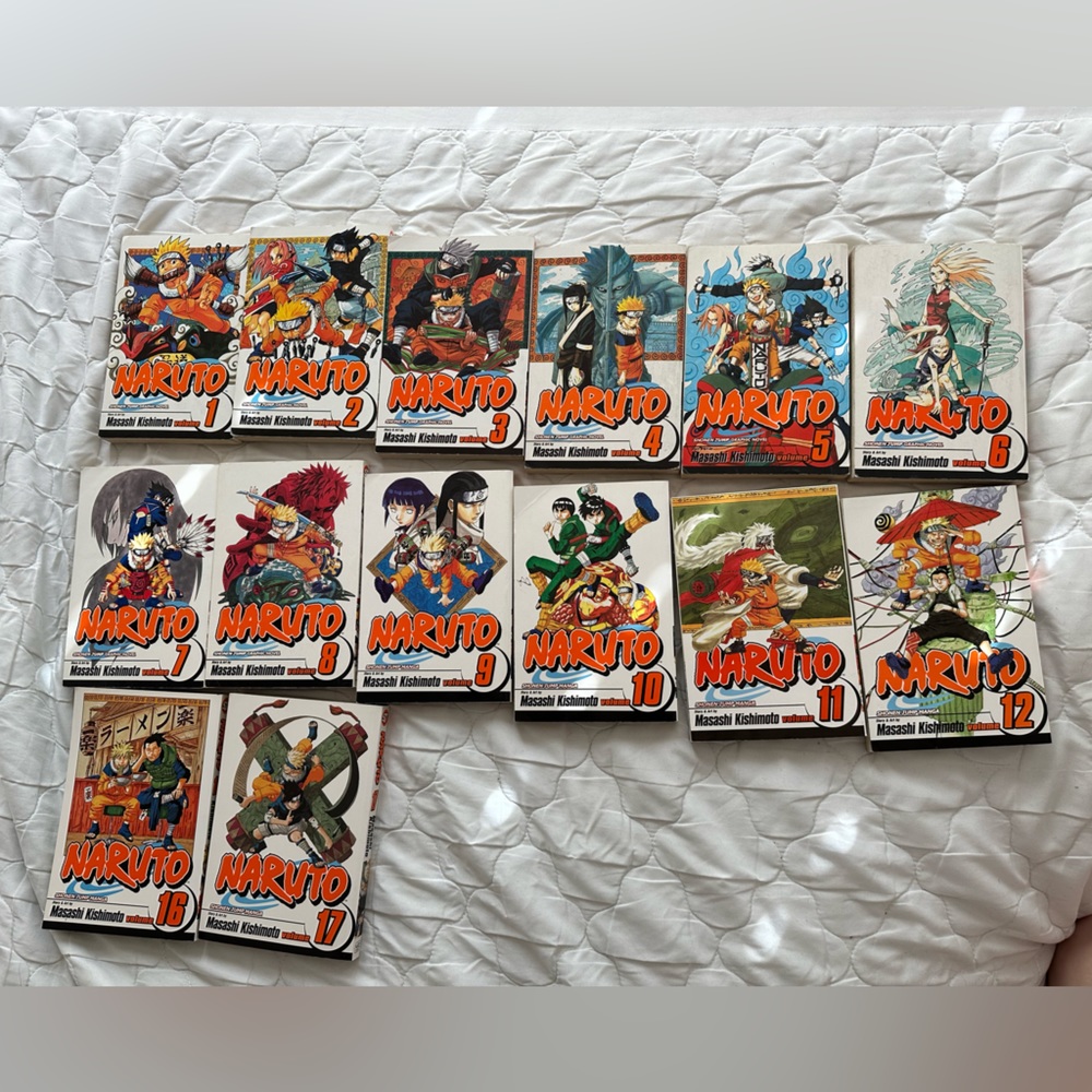 Naruto Shonen Jump Manga books 1-12 +16 and 17